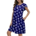 thumbnail image 5 of Mengpipi Womens Dresses Summer Casual Ruffle Sleeve Beach Sundresses with Pockets, Blue Cherry-XXL(US 20-22), 5 of 6
