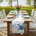 thumbnail image 4 of Table Runners 72 Inches Long Dress Scarves, Blue Starfish Coastal Farmhouse Kitchen/Dining Table Runner, Coffee Tablerunners, Eucalyptus Summer Nautical Shell Ocean 13x72 Inch, 4 of 9