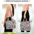 thumbnail image 4 of FORMRS Womens Corduroy Tote Bag Crossbody Shoulder Handbag with Pocket, White Doodle Pattern, 4 of 7