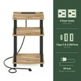thumbnail image 3 of Furinno Just 3-Tier Turn-N-Tube USB and Type-C Charging Port End Table with Open Storage, Flagstaff Oak/Black, 3 of 8