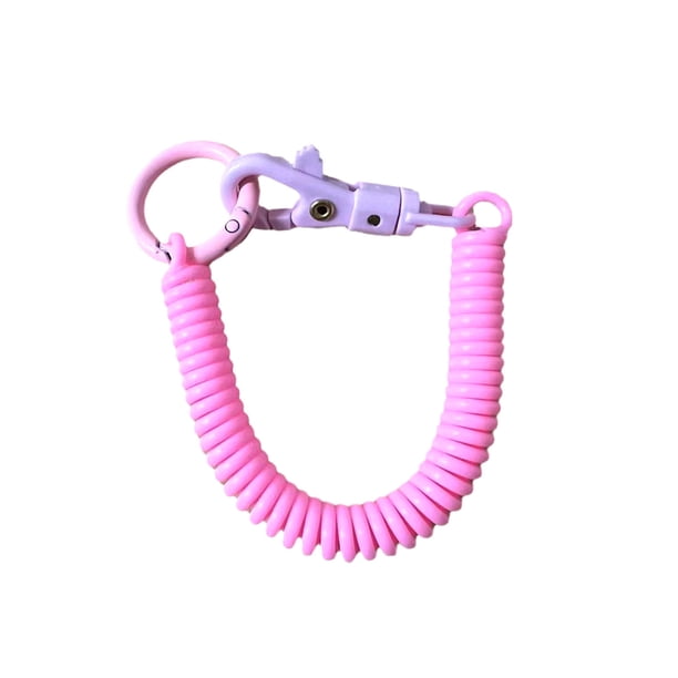 Lanyard para Llaves Cuerda de la Primavera de Plástico, Llavero de la Primavera, Cuerda de Teléfono Móvil, Cuerda Telescópica de la Primavera Colgante, Llavero Cuerda Colgante Llavero Anillos