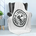 thumbnail image 4 of Movie Theater Soft Flannel Fleece Blanket, Abstract Grunge Stamp with Movie Camera and the Word Cinema Inside, Cozy Plush for Indoor and Outdoor Use, 60" x 80", Charcoal Grey White, by Ambesonne, 4 of 5