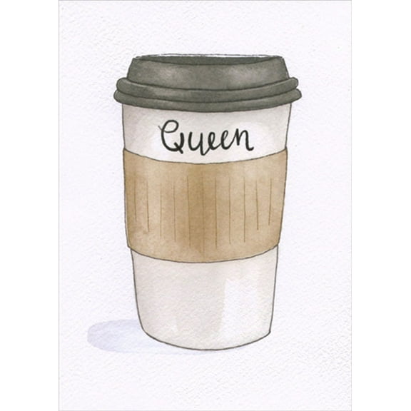 Designer Greetings Queen Coffee Cup Funny / Humorous Birthday Card