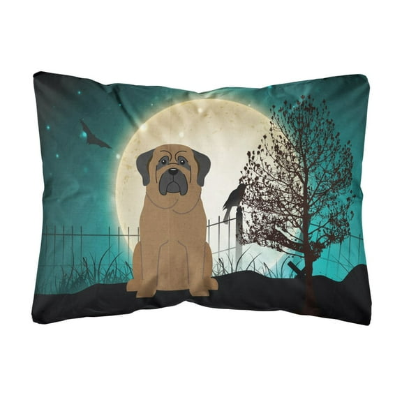 Carolines Treasures BB2274PW1216 Halloween Scary Bullmastiff Canvas Fabric Decorative Pillow, 12H x16W, multicolor