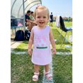 thumbnail image 5 of Toddler Baby Girls Back to School Dress Football Embroidery Sleeveless Round Neck A-Line Dress, 5 of 8