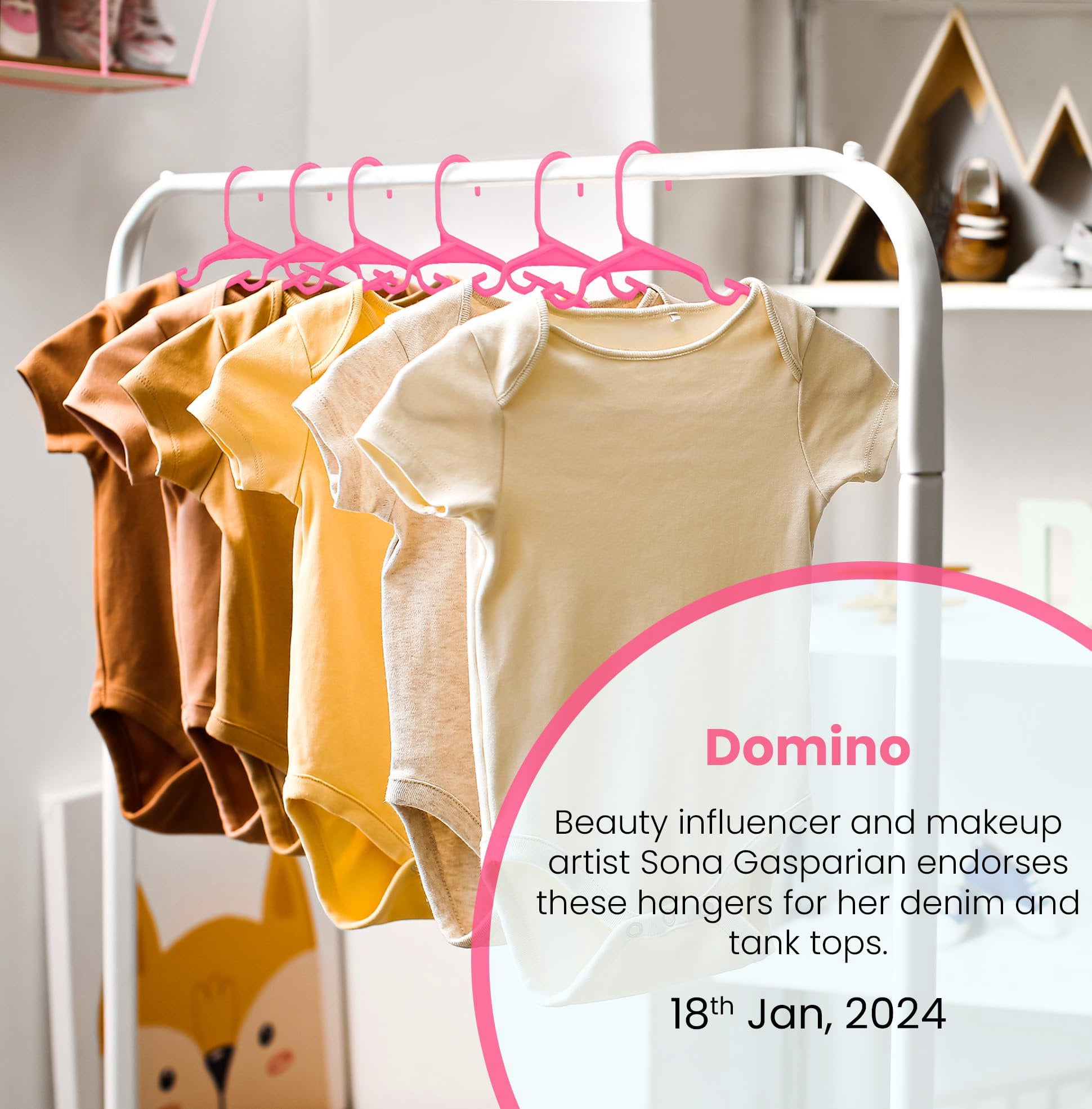 Utopia Home 60 Pack Kids Hangers - 11.5 Inch Plastic Baby Hangers for Closet - Childrens Hanger for Clothes & Infant Hanger for Closet - for Everyday Standard Use (Pink)