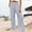 Gray women cotton linen wide leg pants a1, variant on Cagogo Women Cotton Linen Wide Leg Pants High Waisted Flowy Casual Long Palazzo Trousers for Beach Summer Lounge with Pockets Fashion Beachwear Clothes, Black XL