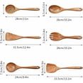 thumbnail image 3 of Wooden Kitchen Utensils Set of 6 – Natural Cooking Spoon Set with Spatula, Ladle & Turner – Heat Resistant Wooden Cooking Tools for Nonstick Cookware, 3 of 8
