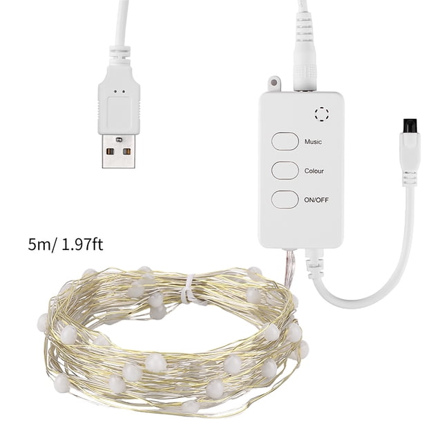 Cuerda De Luz De Hadas Usb Wifi Bluetooth Control Remoto Big Beads Light Wire Noticed HA025466-01