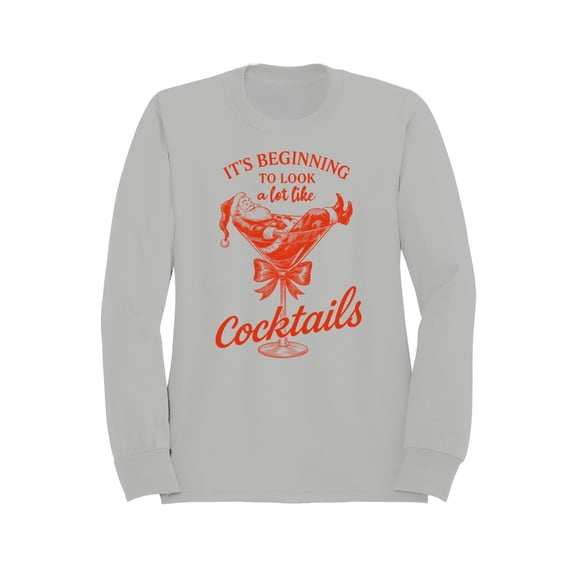 Santa in Cocktail Glass Holiday Fun Men's Sweatshirt