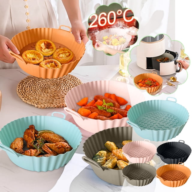 Xihbxyly Air Fryer Liners 7.5 Inch Food Grade Air Fryer Silicone Liners High Temperature Resistant and Easy to Clean Silicone Air Fryer Liners Suitable for Air Fryer Ovens