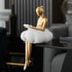 thumbnail image 1 of Figurita de bailarina de resina Gold Clouds Adorno de bailarina • Estatua de escritorio de coche en el salón • Decoración romántica de invierno para la tienda de baile de Navidad 16x7x7cm, 1 of 6