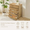 thumbnail image 4 of GloryStar Fluted 5 Drawers Dresser, 48-Inch Tall Modern Chest of Drawers with Anti-Tipping Device, Wood Storage Organizer Dresser for Bedroom, Living Room, Hallway and Closet, 4 of 8