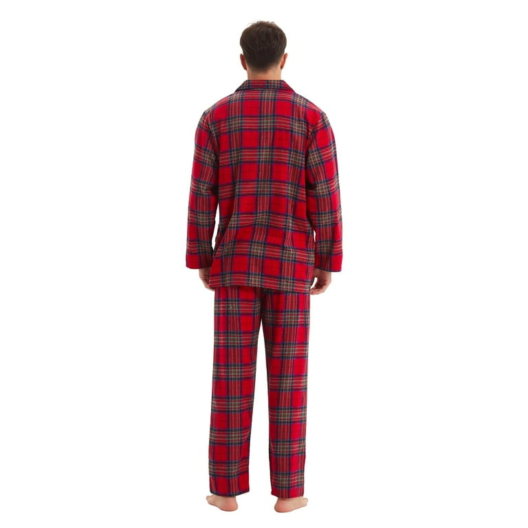 Mens flannel best sale pj set