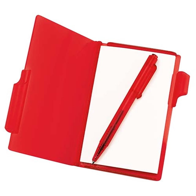 Block de notas con 60 hojas blancas/Con bolígrafo rojo 7.9 x 10.5