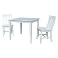 thumbnail image 5 of 36" x 36" Solid Wood Dining Table with 2 Chairs in White - 3 Piece Set, 5 of 8