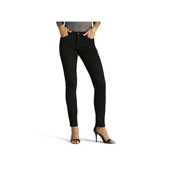 LEE Women's Size Tall Sculpting Slim Fit Skinny Leg Jean,, Black, Size 10.0