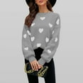 thumbnail image 5 of AGWOLF Cute Sweaters for Women Chunky Crewneck Knit Pullover Casual Heart Print Long Sleeve Jumper Trendy Drop Shoulder Tops, 5 of 5