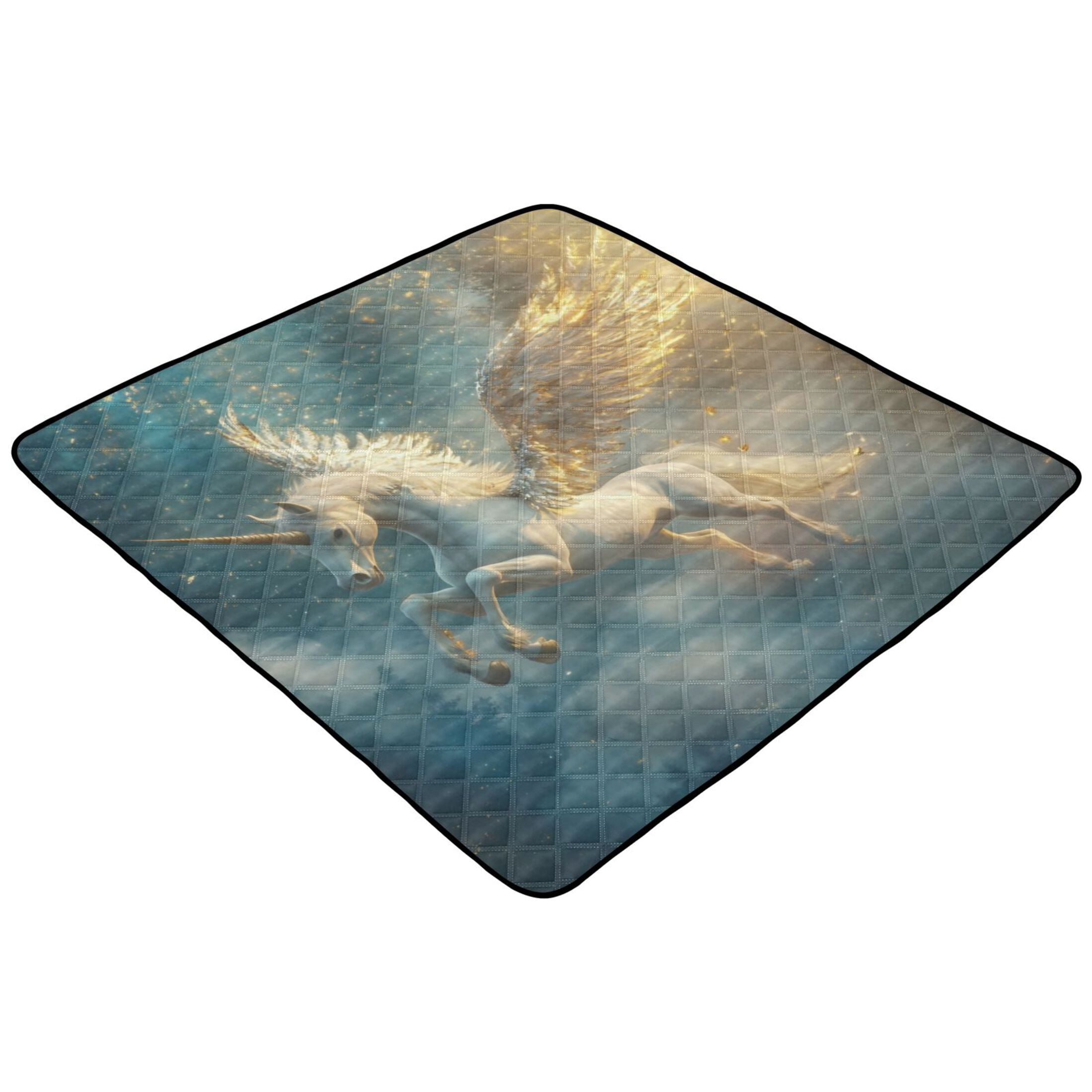 WOBOGO Starry Sky Pegasus Baby Playmats Extra Large Waterproof Rollable Activity Pads for Toddlers 50×50inch