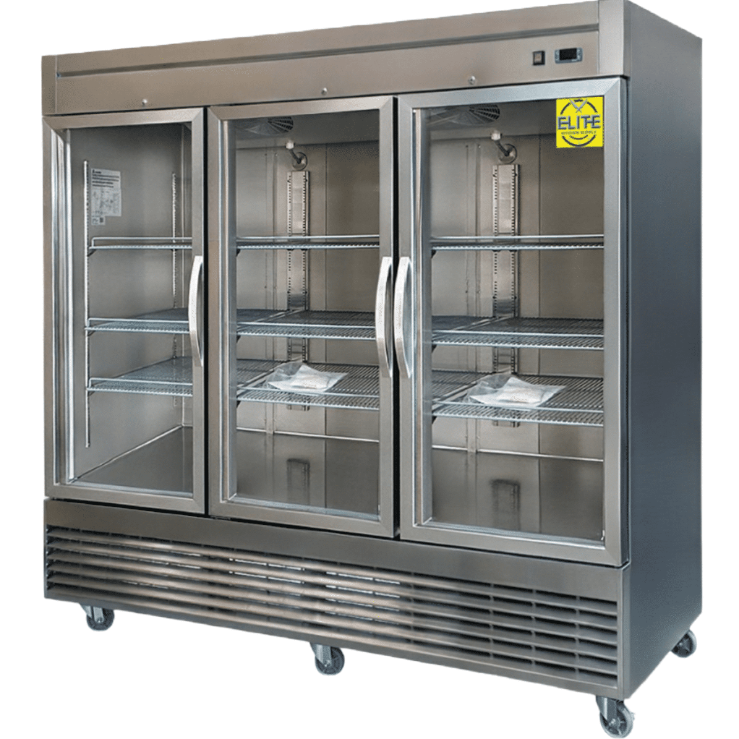 83 in. with 65 Cu.ft Commercial Refrigerator 3 Glass Door Merchandiser NSF ETL Stainless Steel Refigerator