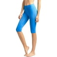 thumbnail image 3 of MOPAS Women's Ribbed Waistband 19" Knee Length Cropped Plain Capri Leggings, 3 of 5