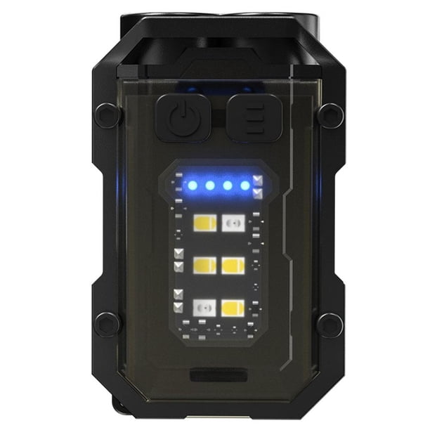 Lámpara Emergencia Magnética Con Atenuación Tipo C Linterna Bolsillo Carga () Negra
