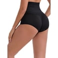 thumbnail image 3 of INSPIRE CHIC Women's High-Waisted Adjustable Waist Shaper Knickers Front Hook Closure Tummy Control Half-Hip Shaping Shorts S Black, 3 of 6