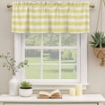 thumbnail image 2 of Yellow Striped Curtain Valances for Windows, Kitchen Valance Window Treatments Panel 2 Pack, Farmhouse Vintage Stripes Rod Pocket Short Curtains for Bathroom Bedroom 60 x 18 Inch, 2 of 8