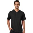 thumbnail image 2 of Sudaderas con capucha para hombre, camisa de manga corta, suéter atlético de entrenamiento ligero sólido Negro L Unique Bargains Sudaderas, 2 of 6