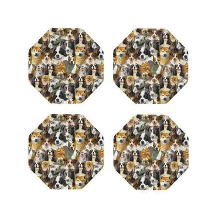 

Leather Coasters with Heat-resistant for Drinks Cute dog J -标题2 Octagon