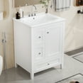 thumbnail image 5 of Harper & Bright Designs 24" Small Bathroom Vanity Sink Combo with Storage , Bathroom Floor Cabinet with Drawers and Adjustable Shelf, White, 5 of 16