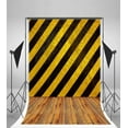 thumbnail image 3 of ABPHOTO Polyester 5x7ft Photography Backdrop Black and Yellow Warning Wooden Floor Photo Background Backdrops for Photography Photo Shoots Party Newborn Kids Baby Personal Portrait Photo Studio Props, 3 of 4