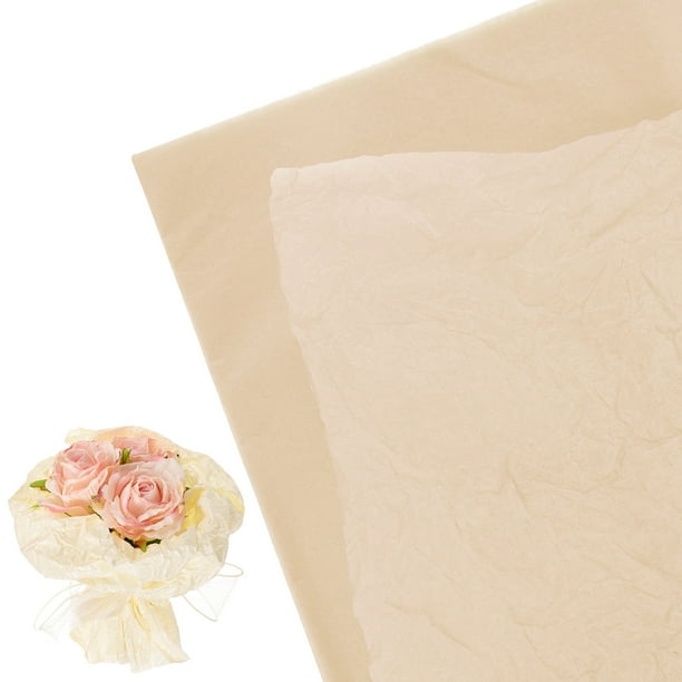 Uxcell Papel de Envoltura Floral de 18 Hojas para Ramos y Regalos, Impermeable Caqui