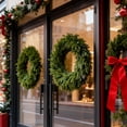 thumbnail image 4 of QLUEWX Artificial Norfolk Pine Wreath 24 Inch, Soft Touch Evergreen Front Door Wreath, Front Door Artificial Wreath for Christmas Holiday Decor, 4 of 5