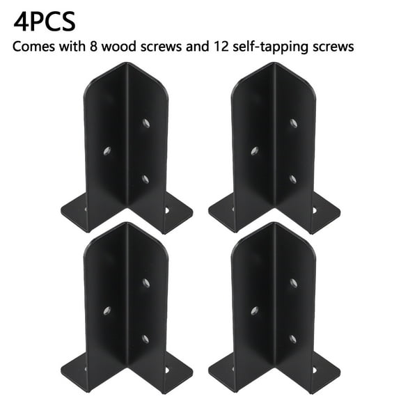 4Pcs Adjustable Deck Post Anchor Base Brackets Reversible Wood Fence Post kit