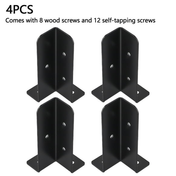 Mosiee 4Pcs Post Anchor Base Brackets Heavy Duty Adjustable Deck Post Anchor Fence Post Base Support For Pergola Railing Post Fence