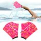 thumbnail image 5 of Fajas tipo rana, aletas de natación, paletas de mano para entrenamiento acuático para adultos rosa roja M, 5 of 9