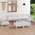 thumbnail image 1 of vidaXL 8 Piece Garden Lounge Set Solid Wood Pine White, 1 of 3