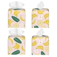 thumbnail image 2 of Yiaed Banana With Leaves Print Tissue Box Cover, PU Leather Decorative Organizer for Tabletop, Bathroom, Car, Office Creative Decorative, 2 of 7