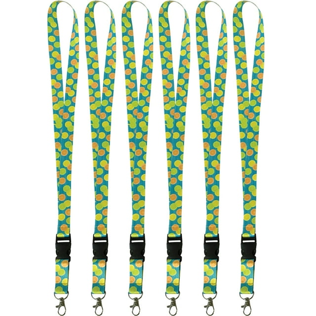 Teacher Created Resources Lemon Zest Lanyard, Fabric & Plastic & Metal, 6 Pack