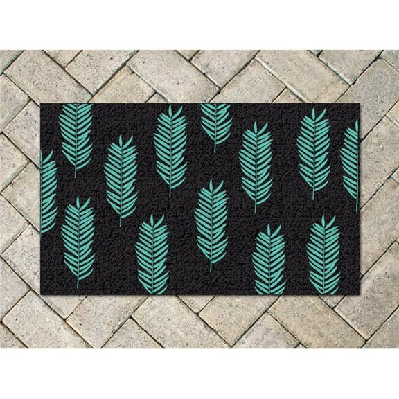 Americo 6316FFA830 Fancy Fronds Azure Printed Mat, Front Runner - 8 x 30 in.