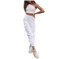 thumbnail image 1 of Bigersell Women's High Waist Pants Full Length Pants Women Fashion Joggers Loose Streetwear High Waist Cargo Pants Trousers Oversized Pants for Ladies, 1 of 5