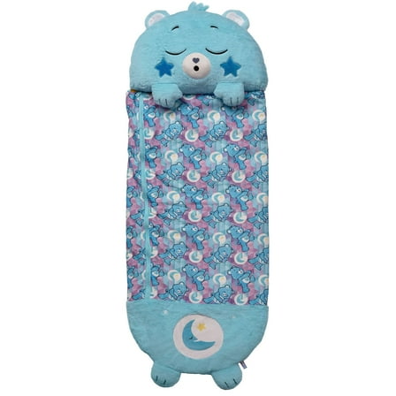 Happy Nappers: Care Bears Sleep Sack Medium - Bedtime Bear - 54 x 20", 2-In-1: Plush Character Opens To Sleeping Bag, Soft Nap & Play Animal, Kids 3 