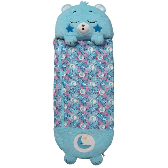 Happy Nappers: Care Bears Sleep Sack Medium - Bedtime Bear - 54 x 20", 2-In-1: Plush Character Opens To Sleeping Bag, Soft Nap & Play Animal, Kids 3 