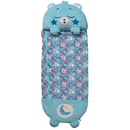 Happy Nappers: Care Bears Sleep Sack Medium - Bedtime Bear - 54 x 20", 2-In-1: Plush Character Opens To Sleeping Bag, Soft Nap & Play Animal, Kids 3+