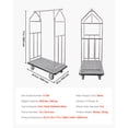 thumbnail image 3 of KFFKFF Guest Baggage Trolley, Supports up to 800 LBS, Sleek Stainless Steel Design Bellhop's Trolley, Attendant's Trolley with Grey Carpeted Platform and 6-inch Rubber Tyres, 3 of 9