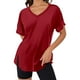 thumbnail image 1 of Camiseta de manga corta de color liso con cuello en V para mujer - Top de verano holgado - Poliéster spandex transpirable - Fácil de cuidar - Tallas S-XXL, 1 of 4