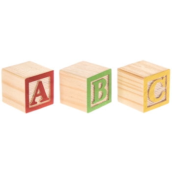 Box of 27pcs Wooden Letter & Number Cube Building Blocks Alphabet Learning Kids 