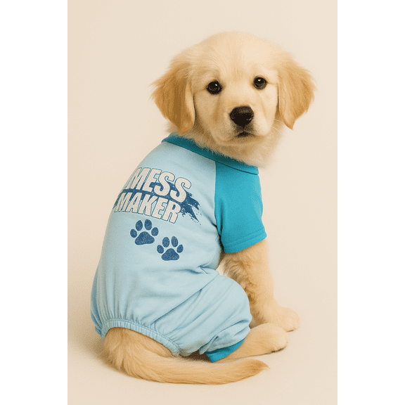 YOULY The Maverick Blue Mess Maker Dog Pajamas - Small