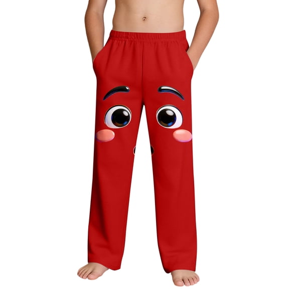 Kids' Casual Beach Pants for Boys and Girls With Pockets and Fun Prints, Lightweight Lounge and Play Pants for Vacation, Travel, and Outdoor Activities